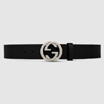 Gucci Leather belt with interlocking G 368186 BGH0N 1000