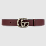 Gucci Leather belt with double G buckle 397660 AP00N 6148