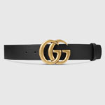 Gucci Leather belt with Double G buckle 400593 AP00T 1000