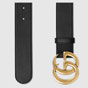 Gucci Leather belt with Double G buckle 400593 AP00T 1000 - thumb-2