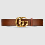 Gucci Leather belt with double G buckle 406831 CVE0T 2535