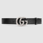 Gucci Leather belt with double G buckle 406831 DJ20N 1000