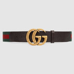 Gucci Web belt with double G buckle 409416 HE2AT 8664