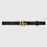 Gucci GG Marmont leather belt with shiny buckle 409417 0YA0O 1000