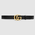 Gucci Leather belt with double G buckle 414516 AP00T 1000