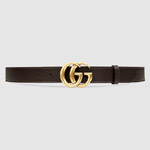 Gucci Leather belt with double G buckle 414516 AP00T 2145