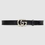 Gucci Leather belt with double G buckle 414516 CVE0N 1000