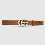 Gucci Leather belt with double G buckle 414516 CVE0N 2535