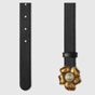 Gucci Leather belt with metal flower 431438 AP00T 1000 - thumb-2