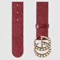 Gucci Leather belt with pearl Double G 453260 DU53T 8984 - thumb-2