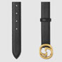 Gucci Leather belt interlocking G buckle 474345 CAO0T 1000 - thumb-2