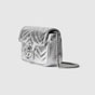 Gucci GG Marmont Super Mini Bag In Silver Leather 476433 AAESE 8106 - thumb-2