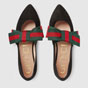 Gucci Suede ballet flat with Web bow 481183 DE860 1160 - thumb-2