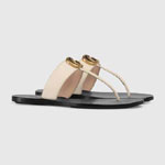 Gucci Leather thong sandal Double G 497444 A3N00 9022