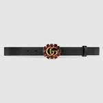 Gucci Leather belt with Double G and crystals 501175 AP0IT 8230