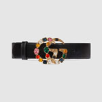 Gucci Leather belt crystal Double G buckle 513183 AP0IT 1093