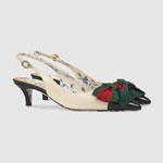 Gucci Leather sling-back pump with Web bow 519476 0HEC0 1073