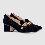 Gucci Sylvie GG velvet mid-heel pump 525082 9TI10 1071