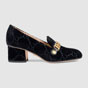 Gucci Sylvie GG velvet mid-heel pump 525082 9TI10 1071 - thumb-2