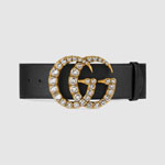 Gucci Leather belt crystal Double G buckle 550110 AP0IT 1081