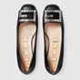 Gucci Leather ballet flat with crystal G 551434 C9D00 1000 - thumb-2