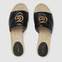 Gucci Leather espadrille sandal 573028 BKO00 1000 - thumb-3