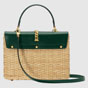 Gucci Sylvie wicker small top handle bag 574429 JCIHG 8923 - thumb-3