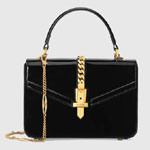 Gucci Sylvie 1969 patent leather mini top handle bag 589479 1J70G 1000