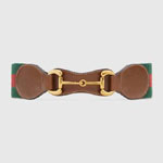 Gucci Web belt with leather and Horsebit 625854 1NSAG 2364