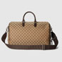 Gucci Medium GG Duffle Bag In Beige And Ebony GG Canvas 802095 FADUJ 9859 - thumb-3