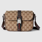 Gucci Mini GG Crossbody Bag In Beige Ebony Canvas 802100 FADUS 9857