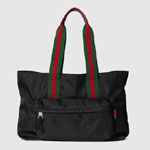 Large Tote Bag With Gucci Logo In Black Nylon 802172 FADUZ 1066