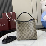 Gucci GG Emblem Small Bucket Bag Beige Brown 815118 FAD6L 9741