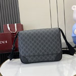 Gucci GG Emblem Medium Crossbody Bag Black 821154 FAED4 1000