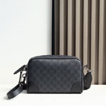 Gucci GG Emblem Small Crossbody Bag Black 821155 FAED4 1000