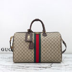 Gucci Savoy Medium Duffle Bag Beige Dark Brown 834460 FAEOI 9746