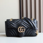 Gucci GG Marmont Medium Shoulder Bag Black 837267 AAE38 1000