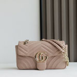Gucci GG Marmont Small Shoulder Bag Pink Beige 837280 AAE38 5753