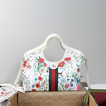 Gucci Giglio Small Tote Bag White Multicolor 860845 FAGDB 9564