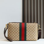 Gucci Medium GG Crossbody Bag With Web Sand Brown A002KX FAF99 9646