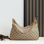 Gucci Lady Lunetta Chain Medium Shoulder Bag Sand Brown A006OA FAGGX 9651
