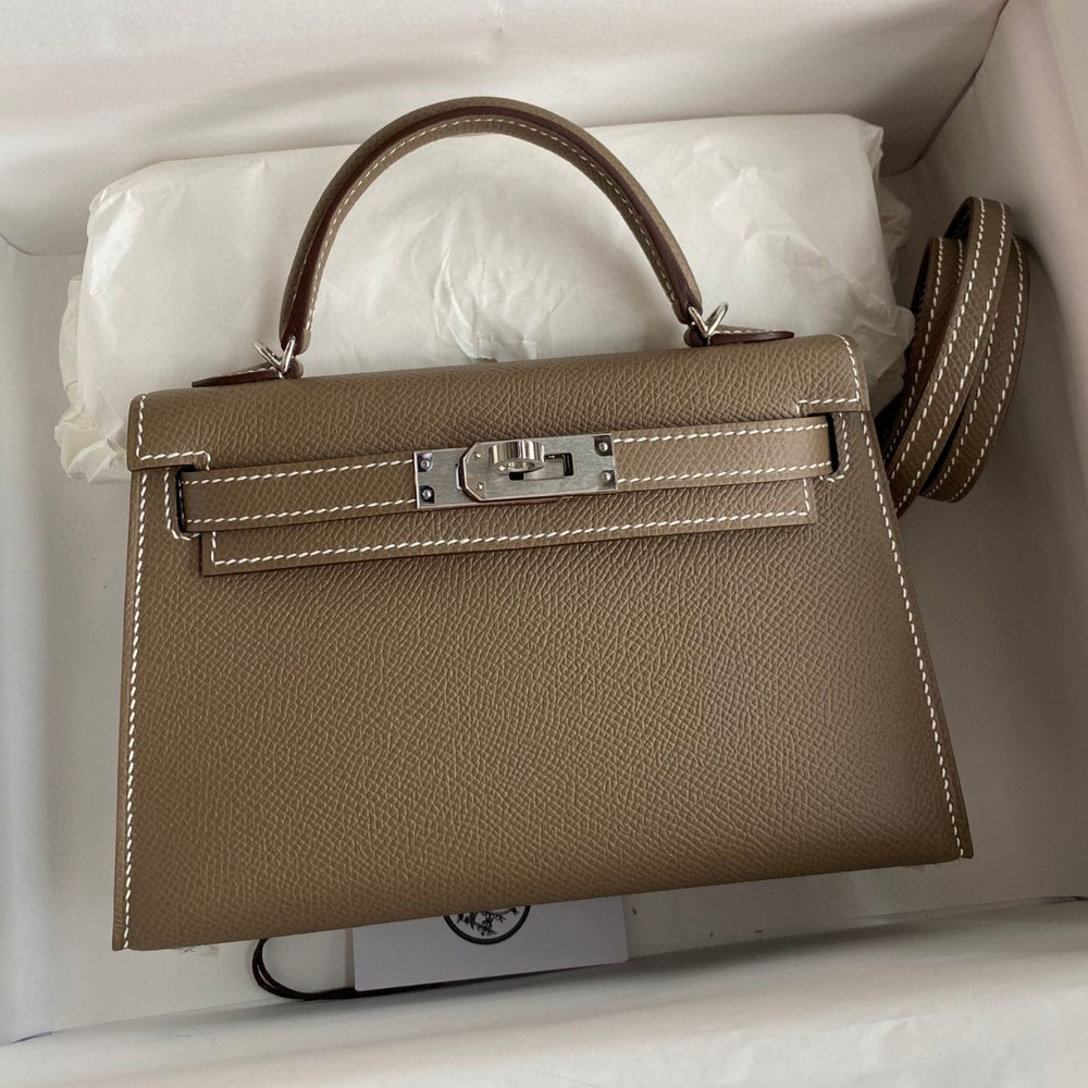 Hermes Mini Kelly II Epsom in Khaki H0276190004