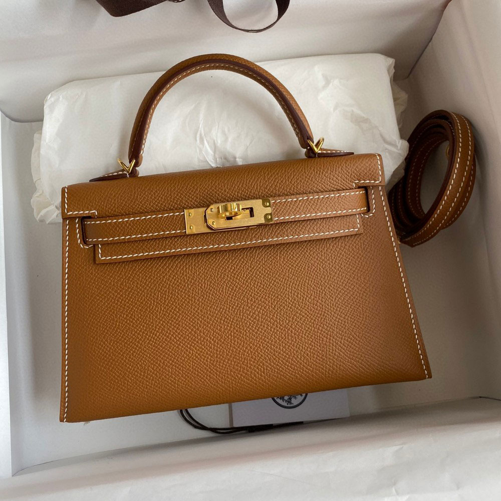 Hermes Mini Kelly II Epsom in Brown H0276190005