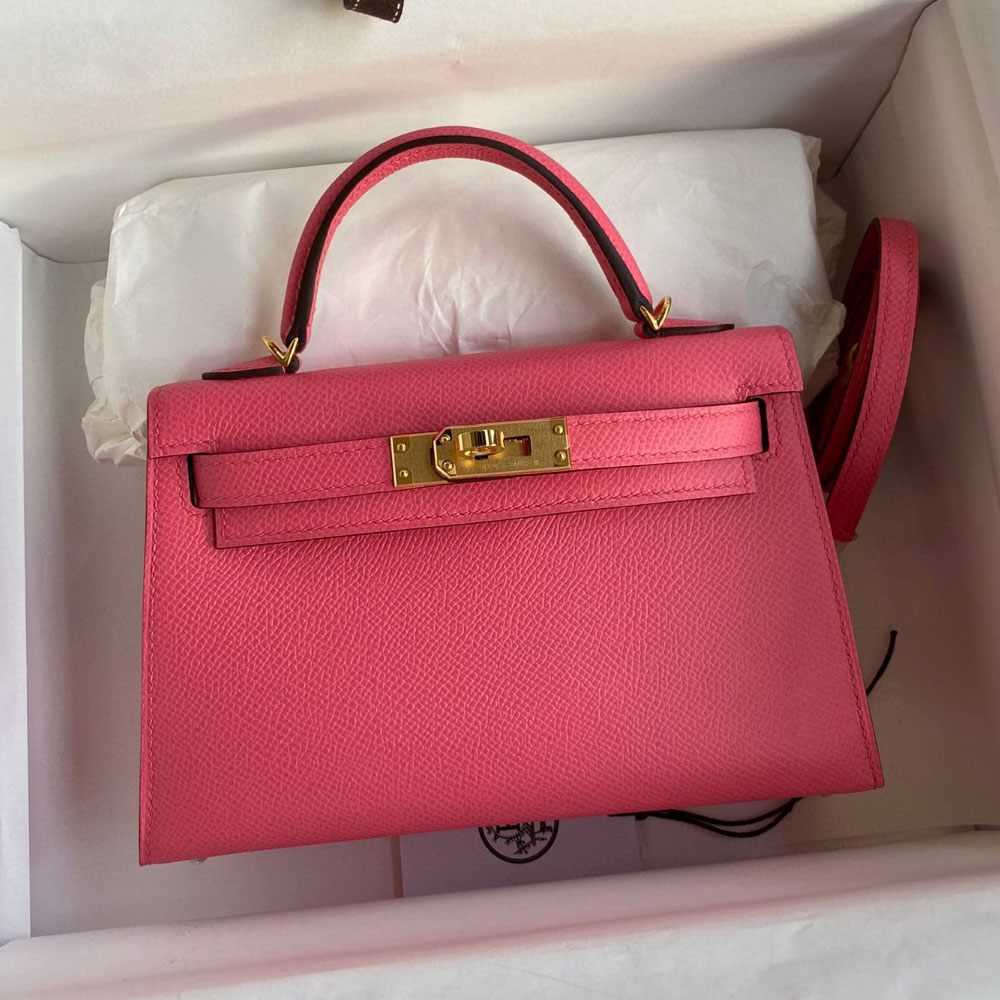 Hermes Mini Kelly II Epsom in Rose H0276190007