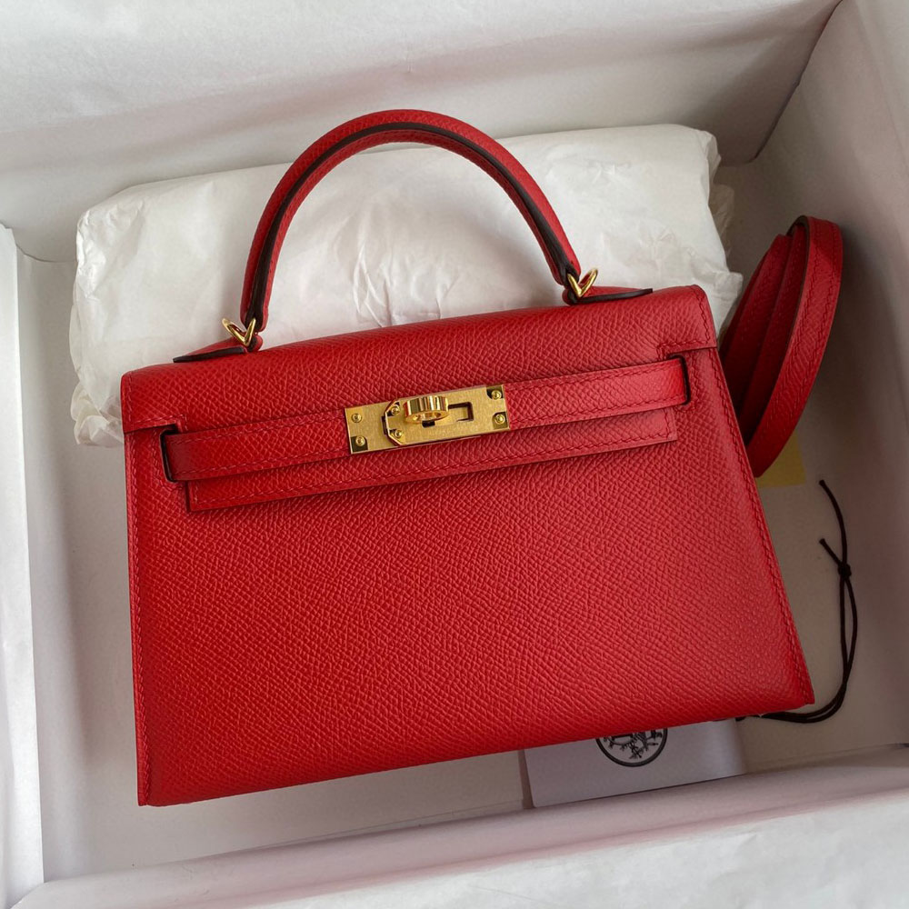 Hermes Mini Kelly II Epsom in Red H0276190008