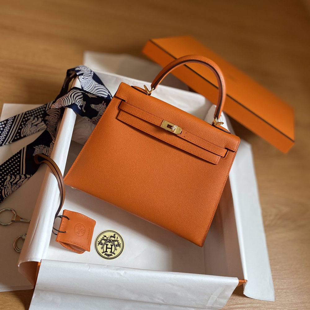 Hermes 25cm Kelly Sellier Orange 93 Epsom H027629C093