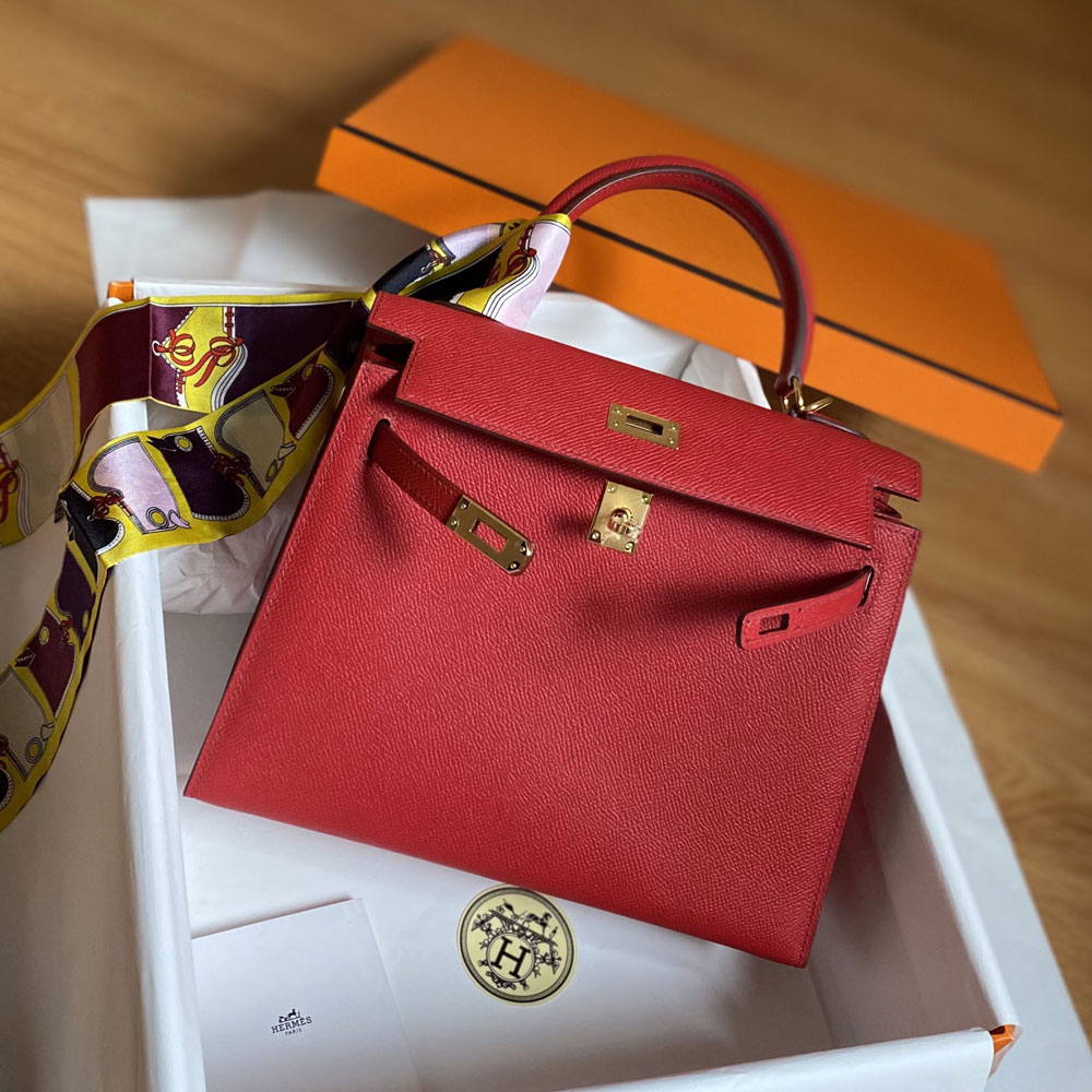 Hermes 25cm Kelly Sellier Rouge Casaque Epsom H027629C0Q5 - Photo-2