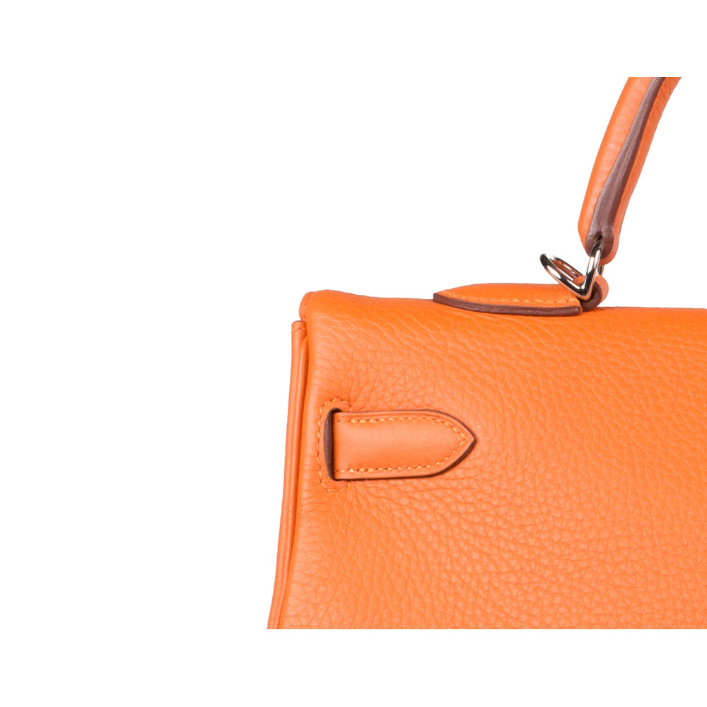 Hermes Kelly Bag Orange 35cm Clemence Palladium H027631CO93 - Photo-3