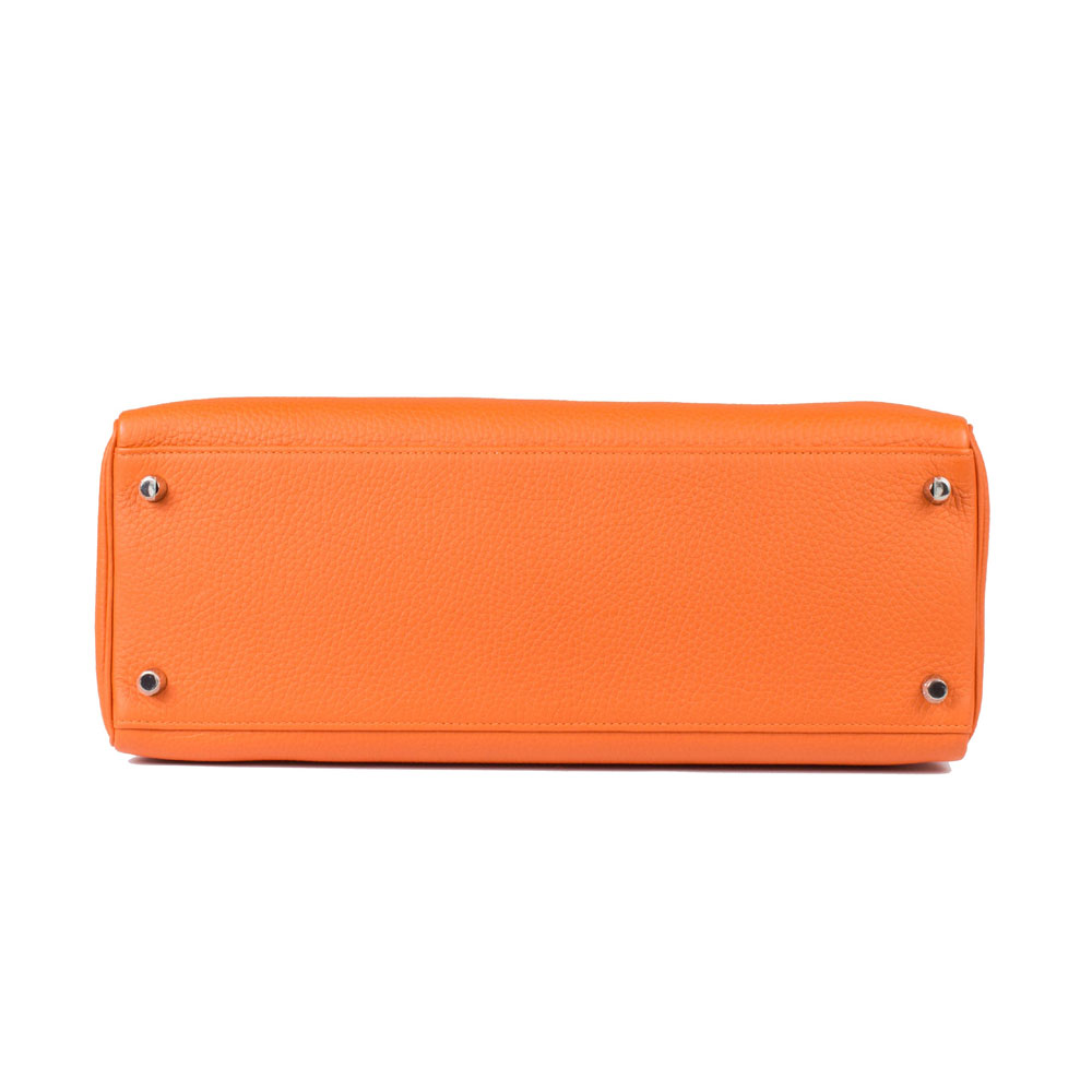 Hermes Kelly Bag Orange 35cm Clemence Palladium H027631CO93 - Photo-4