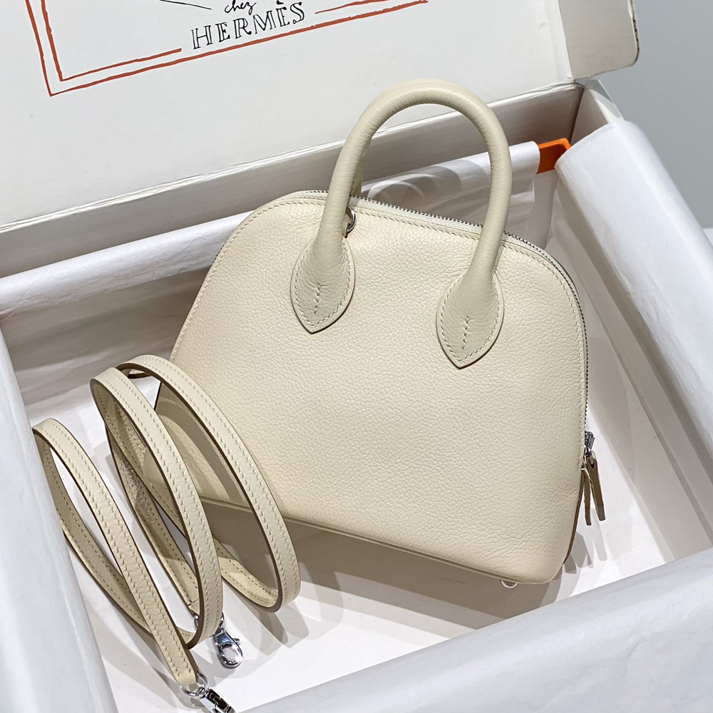 Hermes Mini Bolide Bag White Evercolor H029812CK05